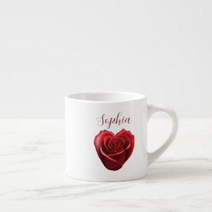 Heart Shaped Red Rose- Espresso Cup
