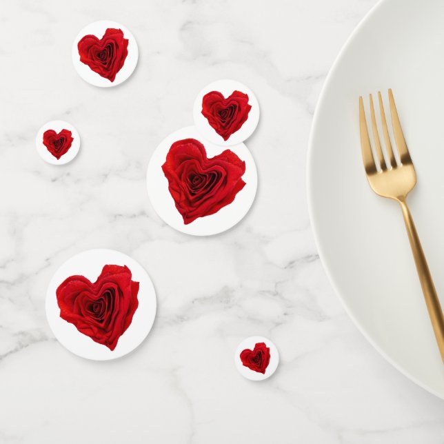 Heart-Shaped Red Rose Valentine's Day Confetti (Group)