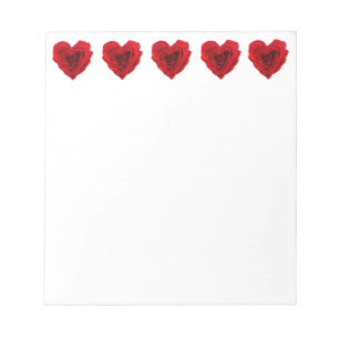 Heart-Shaped Red Rose Valentine's Day Notepad