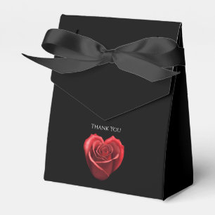 Heart Shaped Red Rose-Wedding Thank you Favour Box