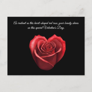 Heart Shaped Red Roses Valentines- Postcard