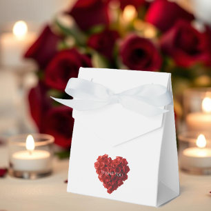 Heart Shaped Red Roses-Wedding Thank you Favour Box