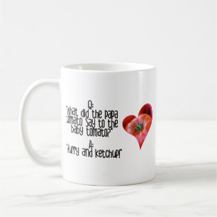 Heart Shaped Red Tomato Jokes Quotes T-Shirt Coffe Coffee Mug