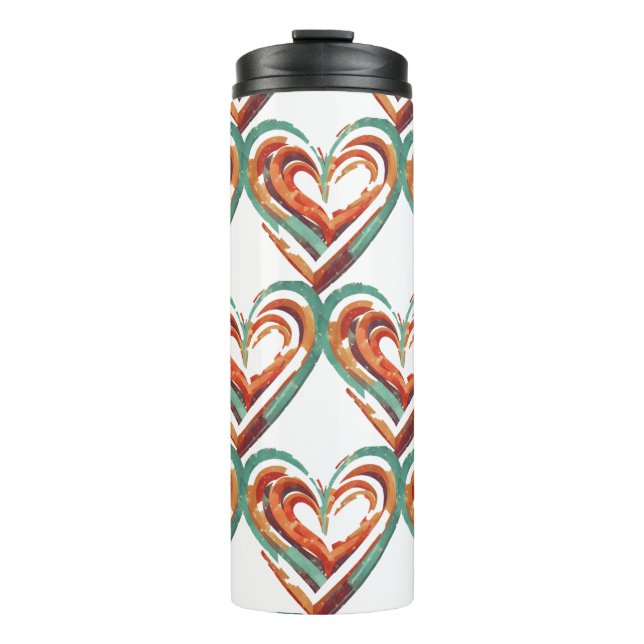 Heart-Shaped Retro  Thermal Tumbler (Front)