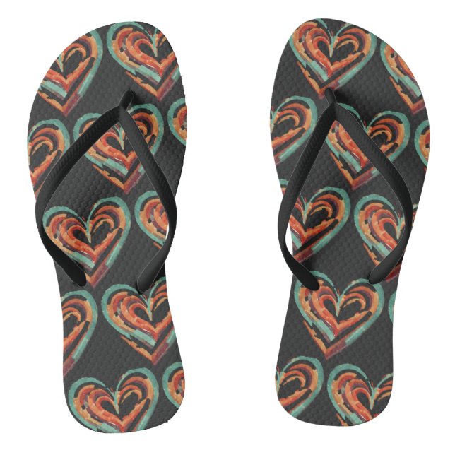 Heart-Shaped Retro  Thongs (Footbed)