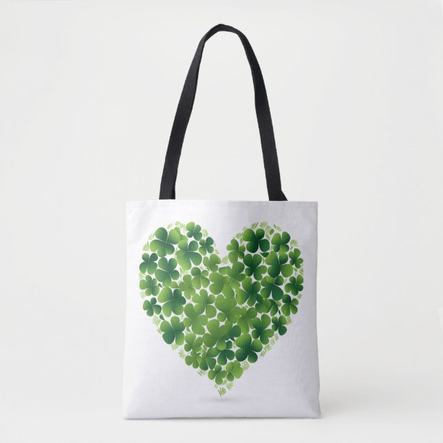 Heart shaped shamrock Tote Bag  (Front)