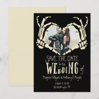 Heart Shaped Skeleton Hands Photo Save the Date