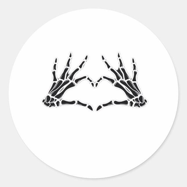 Heart-Shaped Skeleton Hands - Unique Art For Skele Classic Round Sticker (Front)