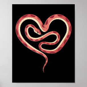 Heart Shaped Snake Valentines Day Serpent For Wome Poster