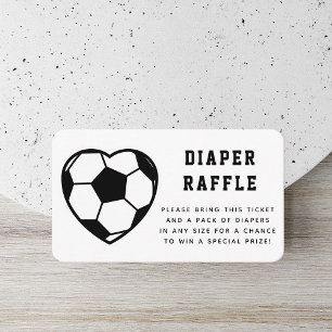 Heart Shaped Soccer Ball Diaper Raffle Baby Shower Enclosure Card