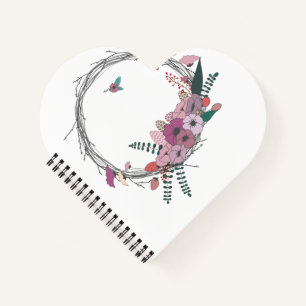 Heart Shaped Spiral Bound Notebook