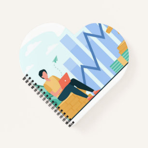 Heart Shaped Spiral Bound Notebook