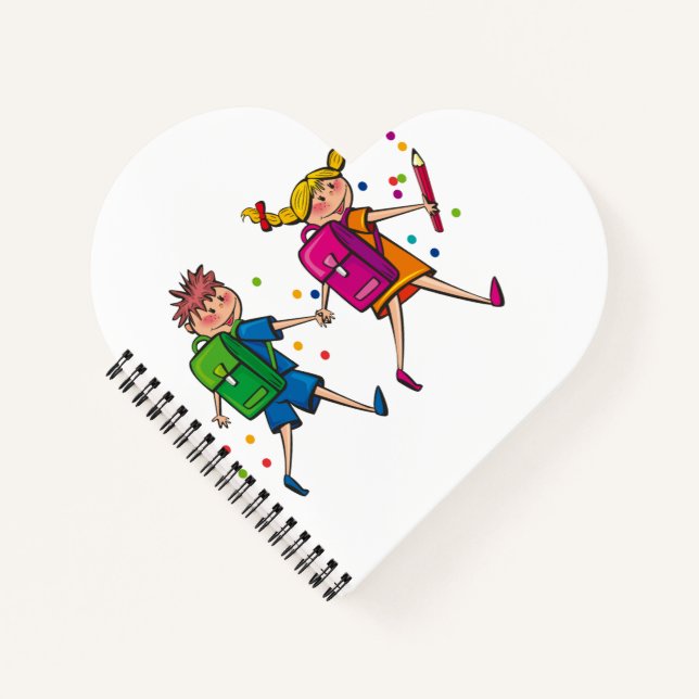 Heart Shaped Spiral Bound Notebook (Front)