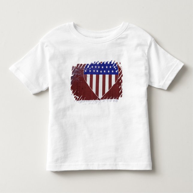 Heart-Shaped Stars and Stripes Toddler T-Shirt (Front)