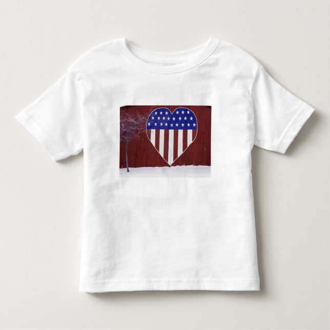 Heart-Shaped Stars and Stripes Toddler T-Shirt (Front)