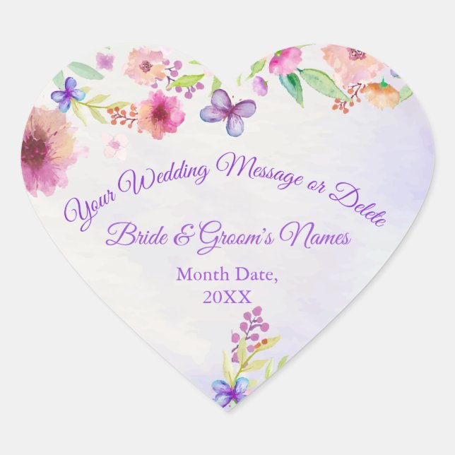 Heart Shaped Stickers for Wedding Favours, Envelop (Front)