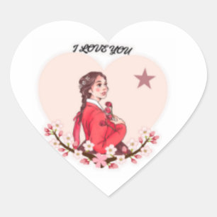Heart-shaped stickers or stickers