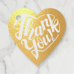 Heart shaped thank you in 8 languages Foil Tag