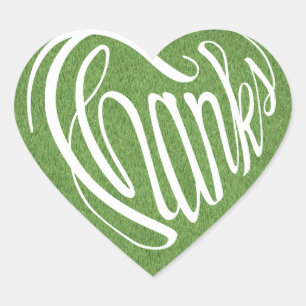 Heart shaped thanks in 6 languages sticker
