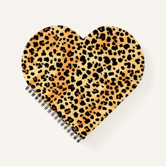 Heart-Shaped Tiger Print Notebook (Front)
