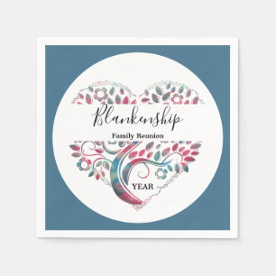 Heart Shaped Tree Family Reunion Template Napkin