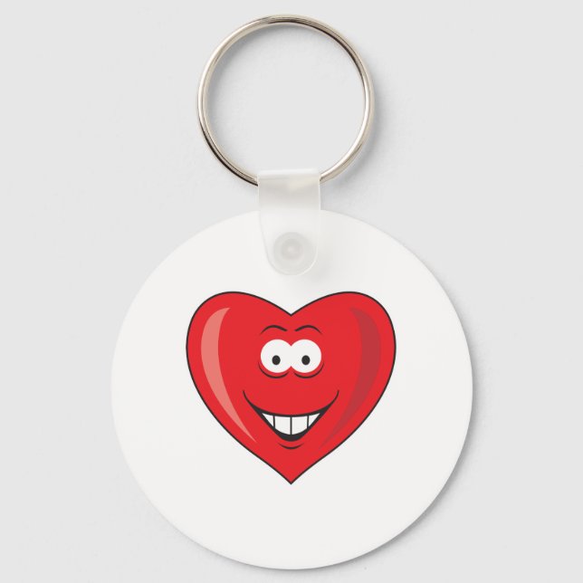 Heart Shaped Valentine Face Key Ring (Front)