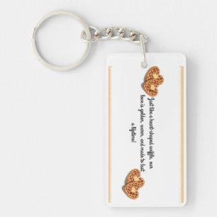 Heart-Shaped Waffles with Heartfelt Words Key Ring