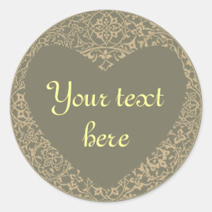 Heart Shaped Warm Grey Customisable Sticker