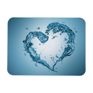 Heart Shaped Water Splashes - Flexible Magnet