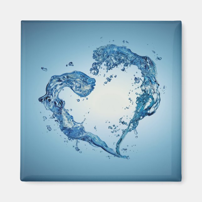 Heart-Shaped Water Splashes Magnet (Front)