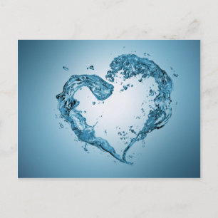Heart-Shaped Water Splashes Postcard