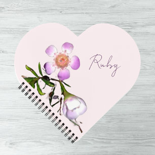 Heart Shaped Wax flower Notebook
