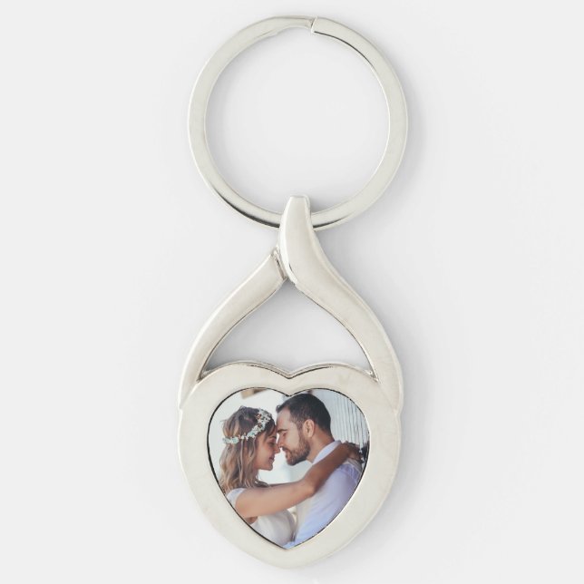 Heart-Shaped Wedding Keychain (Front)
