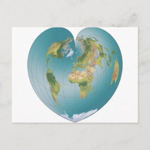 Heart-Shaped World Postcard