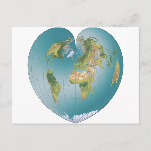 Heart-Shaped World Postcard (Front)