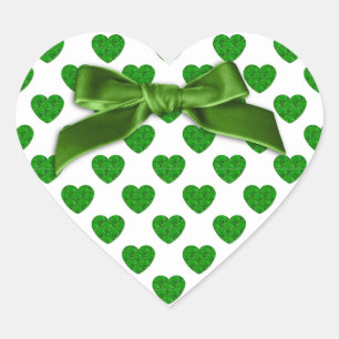 Heart Shapes Filled with Emerald Green  Roses Sticker