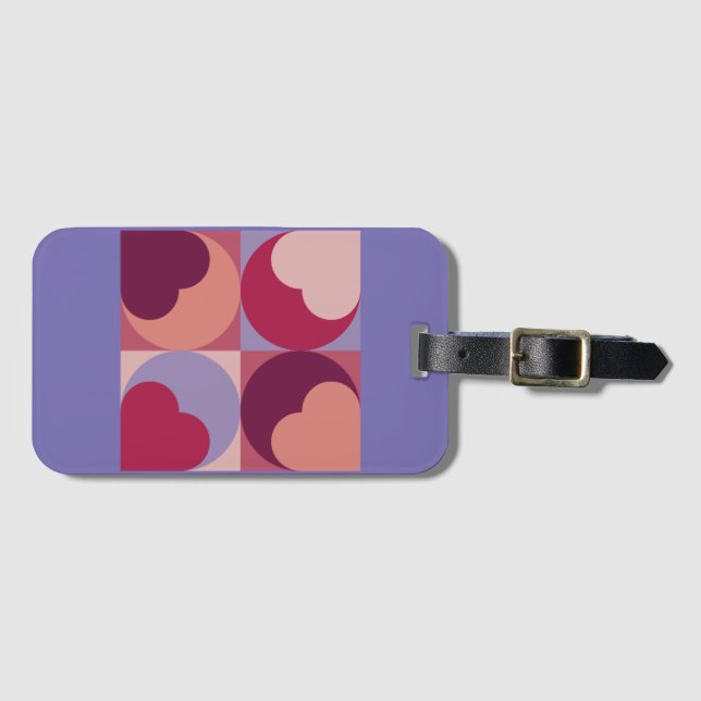 Heart Shapes Luggage Tag (Front Horizontal)