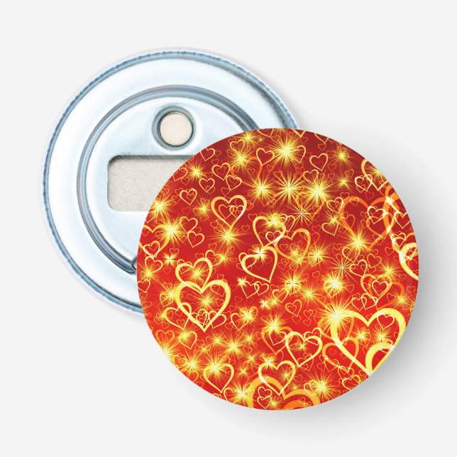 Heart Shapes Pattern-25622 Bottle Opener (Front)