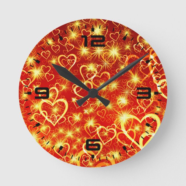 Heart Shapes Pattern-25622 Round Clock (Front)