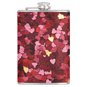 Heart Shapes Texture-20622 Hip Flask