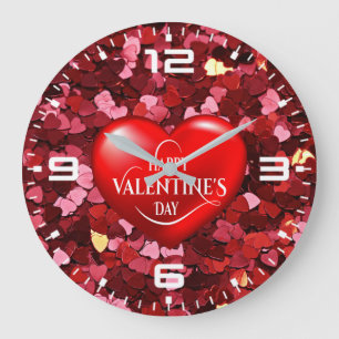 Heart Shapes Texture-20622 Large Clock