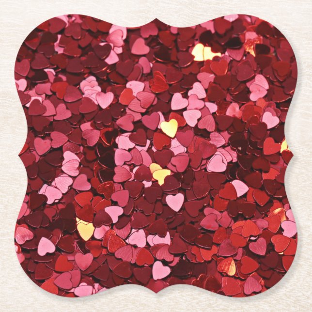 Heart Shapes Texture-20622 Paper Coaster (Front)
