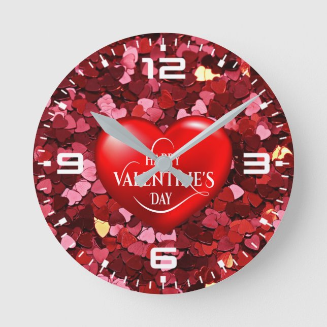 Heart Shapes Texture-20622 Round Clock (Front)