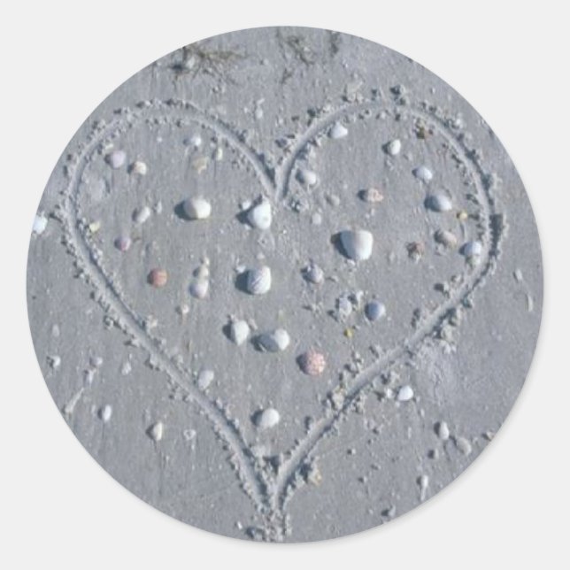 Heart (Shells) Classic Round Sticker (Front)