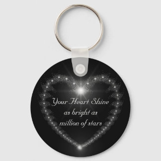 Heart shine as bright as million stars keychain. key ring