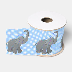 heart shower- blue grosgrain ribbon