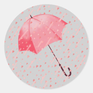 HEART SHOWERS by SHARON SHARPE Classic Round Sticker