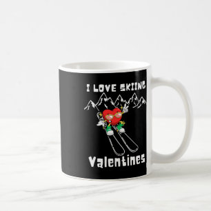 Heart Showing Skiing Skills Valentines Day Men Wom Coffee Mug