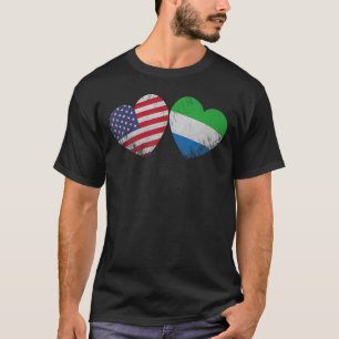Heart Sierra Leonean American Flag Patriotic Famil T-Shirt