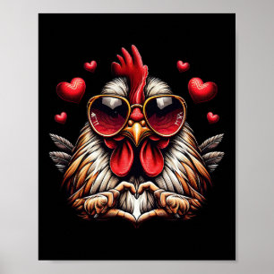 Heart Sign Hand Chicken Kids Mens Womens Chicken V